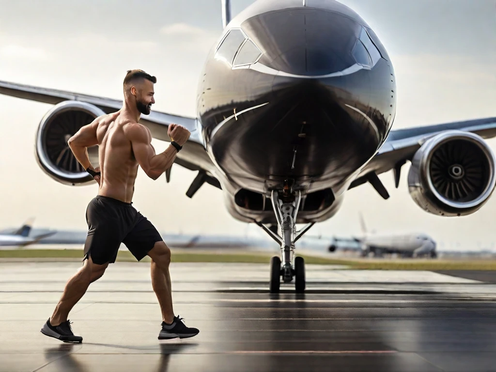 nomad fitness travel man and plane